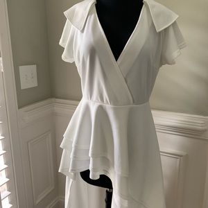 Really long ruffle, peplum top